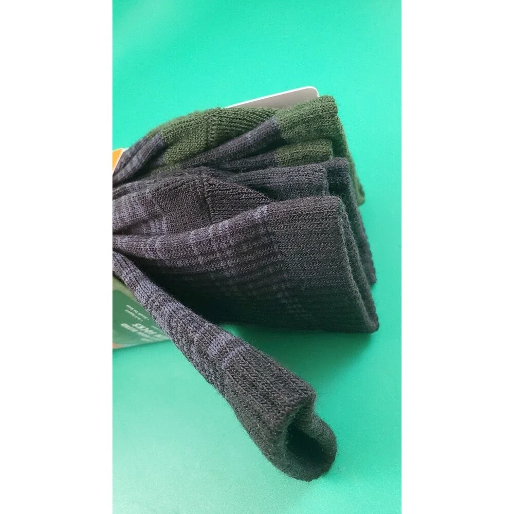 Men's Ozark Trail Wool Blend Crew Socks 3 Pair Size 6-12 Black Soot